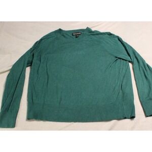 Banana Republic Women's L Teal Green V-Neck Lightweight Knit Sweater Long Sleeve